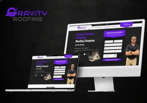 Gravity Roofing website mockup