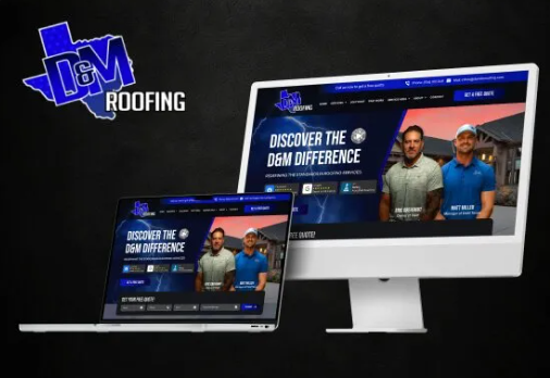 D&M Roofing website mockup